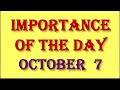 IMPORTANCE OF THE DAY - OCTOBER 7 :: The Most useful video for competitive exams