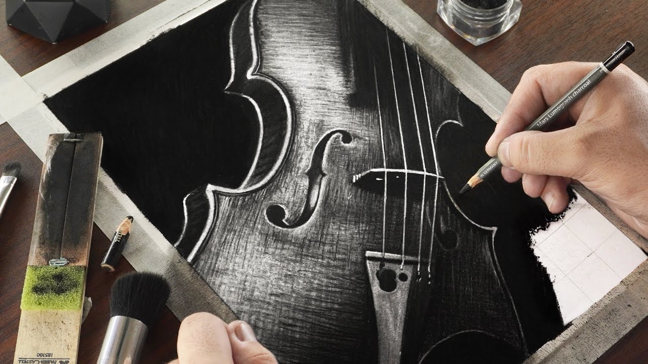 Easy Charcoal Drawing to Try! - YouTube