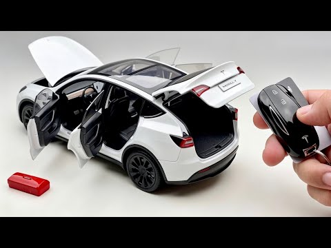 Unlocking The Details: 1:18 Tesla Model Y EV Unboxing & Showcase