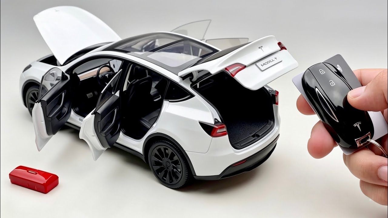 Unlocking The Details: 1:18 Tesla Model Y EV Unboxing & Showcase
