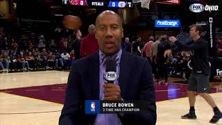 Former Spurs guard Bruce Bowen gives it up for LeBron