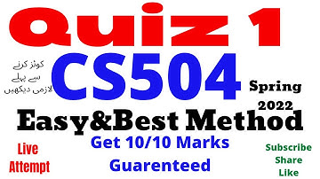 CS504 quiz 1 spring 2022 cs504 live methodcs504 quiz cs504 quiz 1 2022 cs504 quiz1 2022 quiz 1 cs504