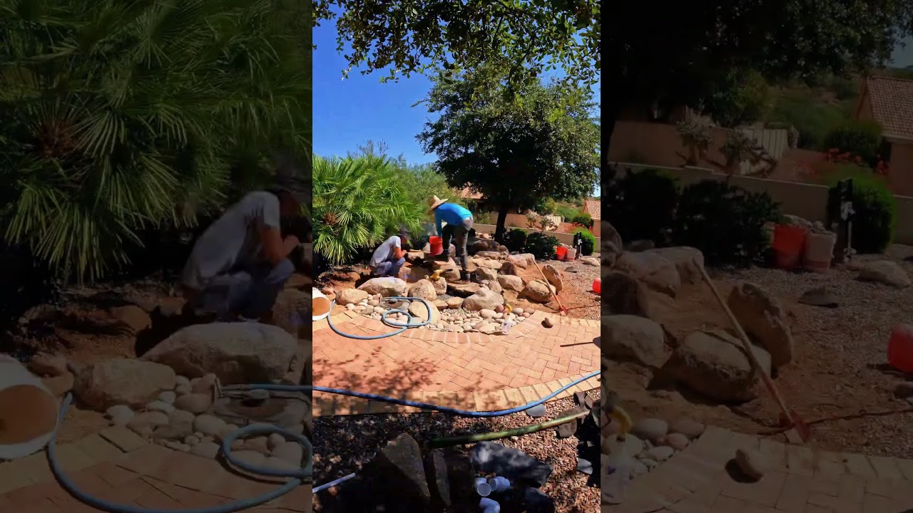 Rebuilding a pond in Arizona.