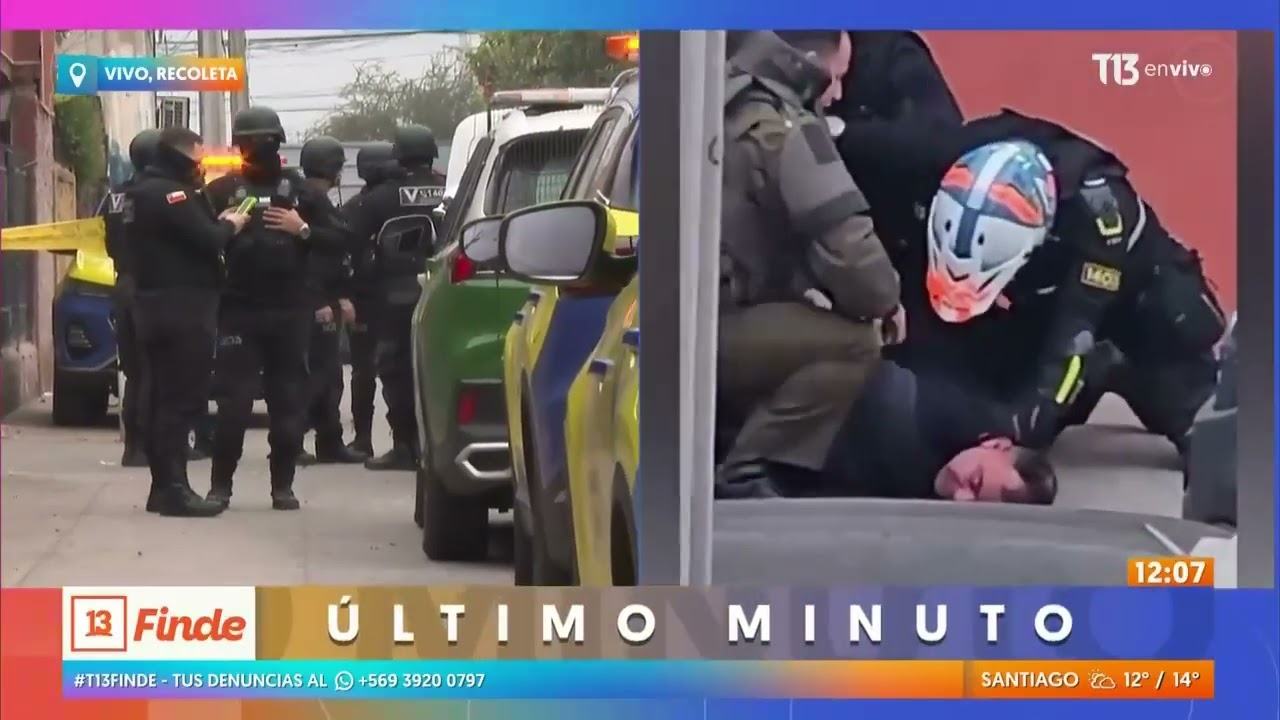 Operativo por carabinero herido en Recoleta: delincuentes portaban Uzi