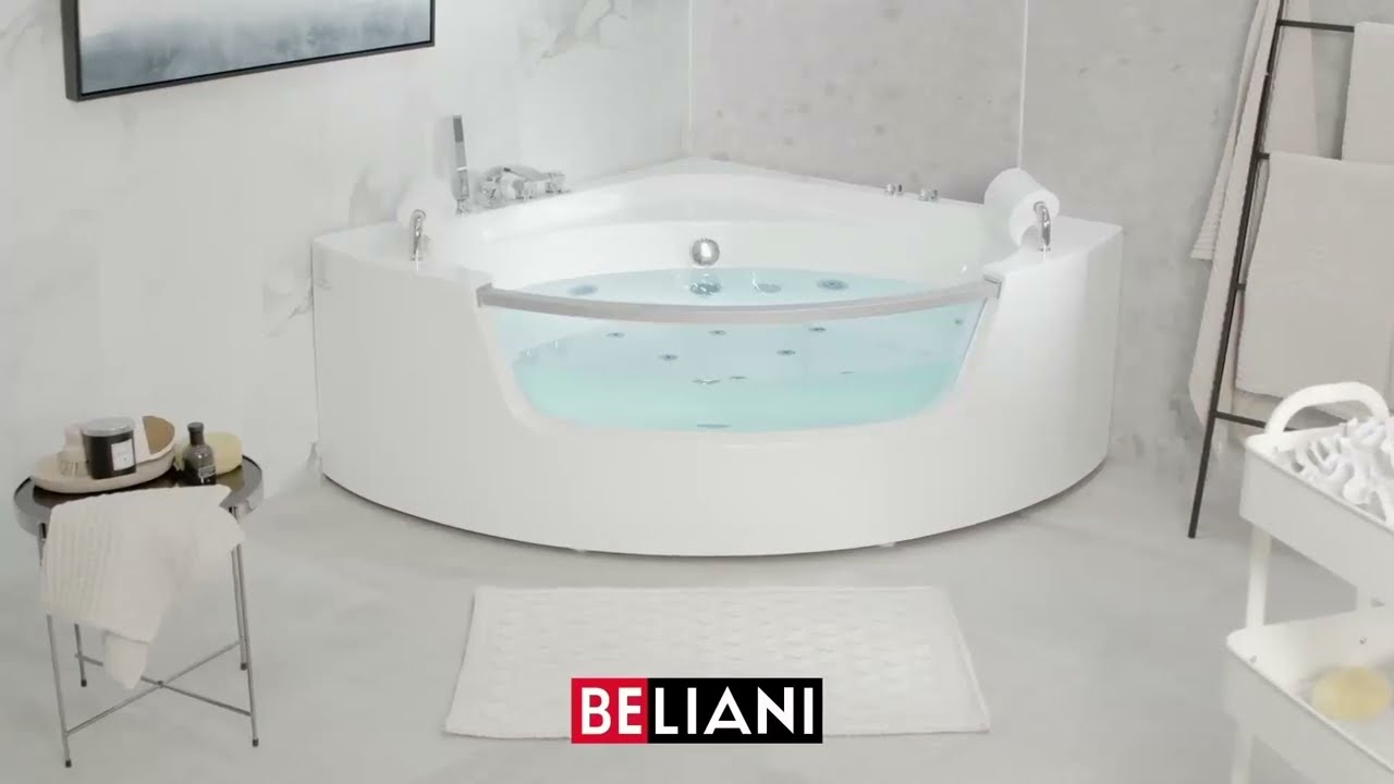 aankunnen organiseren pepermunt BELIANI Corner Whirlpool Bath LED Lights MANGLE - YouTube