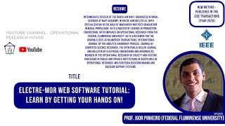 ELECTRE-MOr Web Software Tutorial: learn by getting your hands on! screenshot 1