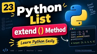 23. Python List -extend () Method  | Learn Python Easily #python  Update