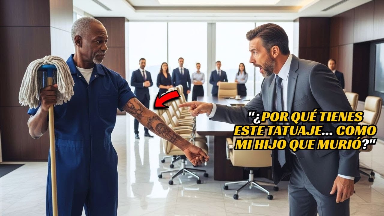 ¡CEO Humilla a Conserje Negro en Reunión... Ve Tatuaje en Manga y su Rostro Palidece