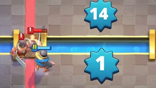 LEVEL 1 ELITE BARBARIANS VS LEVEL 14 KNIGHT | CLASH ROYALE | UNDERLEVELED VS OVERLEVELED