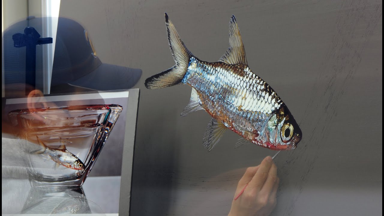 これが絵 グラスの中の魚がまるで本物 ハイパーリアルな絵画が注目を集める ねとらぼ