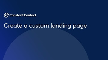 Create a custom landing page | Constant Contact