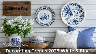 Celebrity White & Blue Rustic Elegance | Timeless Farmhouse Decor for Spring & Summer 2025 Profile