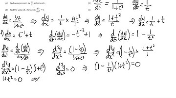 WJEC C3 June 2015 Q4 - Parametric Differentiation Solution