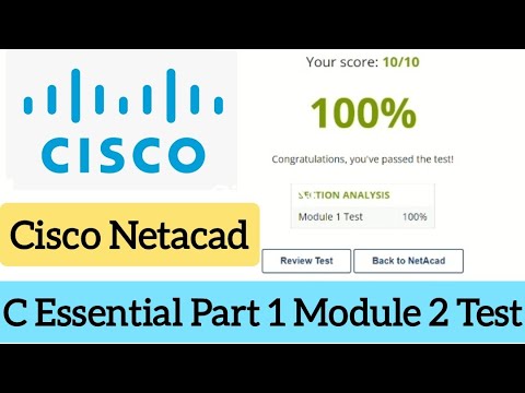 Cisco Netacad || Cisco programming C Essential Part1 Module 2 Test Answer (100%) marks ||  #CISCO🎥