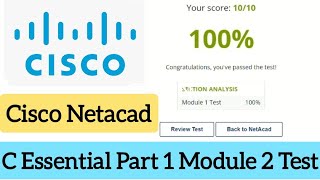 Cisco Netacad || Cisco programming C Essential Part1 Module 2 Test Answer (100%) marks ||  #CISCO🎥