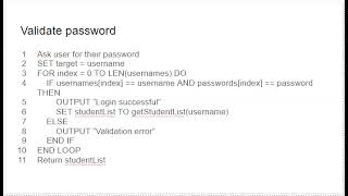 J68V47 Software Development - Pseudocode