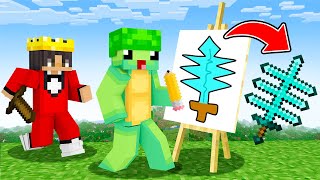 Speedrunner VS Hunter But Whatever You Draw, You Get! - Minecraft