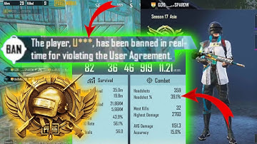 This cheater banned in real time for Violating the user Agreement in PUBG mobile