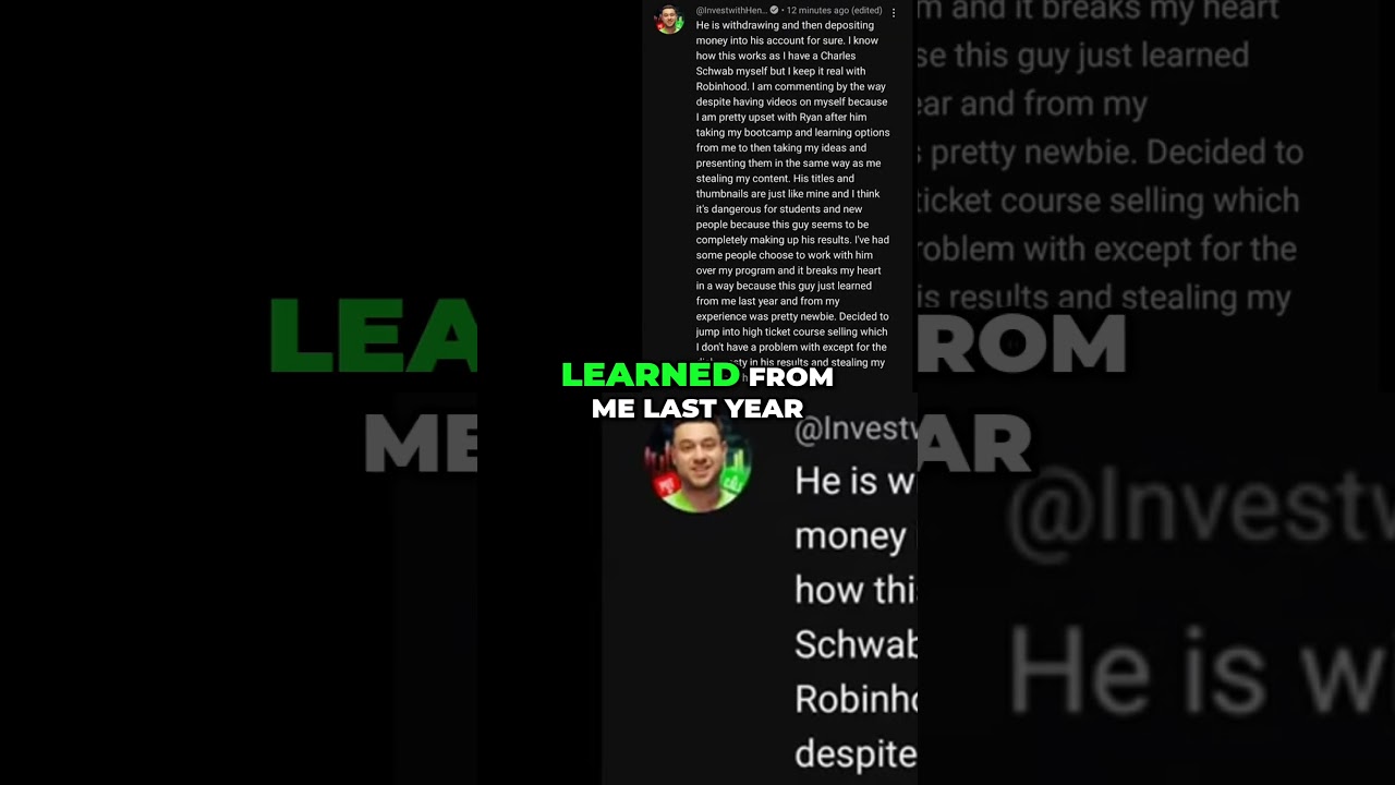 «Он украл мой контент»: Инвестиции с Генри против опционов с Райаном.