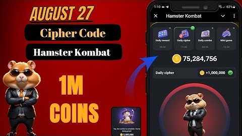 August 27 | Hamster Kombat cipher code | daily #hamsterkombat Updates