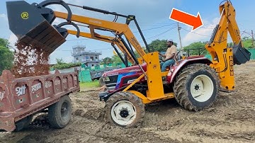 ✅New Jcb 3dx Backhoe Machine Loading Red Mud In Mahindra and Swarai Tractor|Jcb and TractorCartoon 🚜