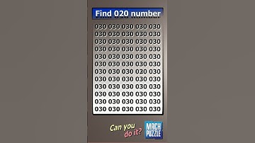 Find 020 where? | Brain Teaser IQ Test #shorts #different #puzzles #opticalillusion #quiz