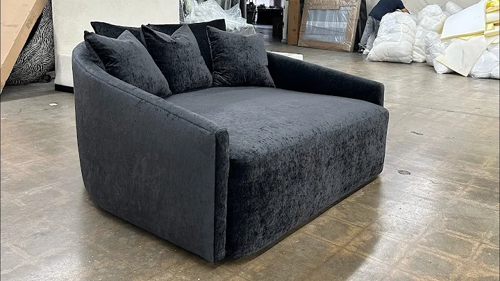 Pottery Barn inspired black velvet media lounger furniture factory direct
