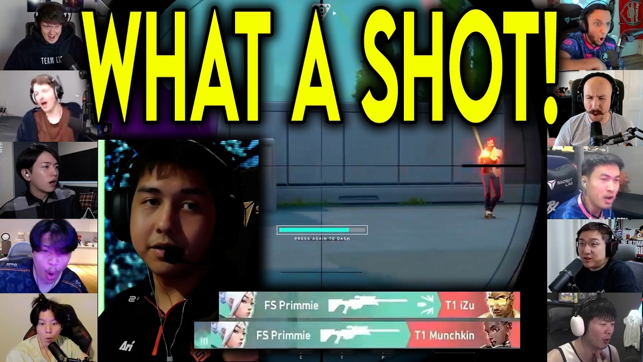 Valorant Streamers React To FS Primmie HITTING A CRAZY SHOT Against T1 ...