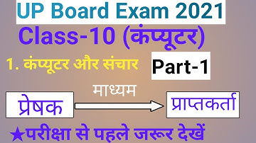 Up board exam 2021 Class 10 Computer | Class 10 Computer chapter 1 UP board  Hindi medium #1 |