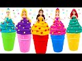 DIY Play-Doh Ice Cream Dresses for Disney Princess Miniature Dolls