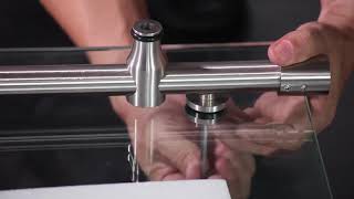 SL4U Brushed Nickel Finish  Frameless Sliding Shower Door with 3/8'' Clear Glass