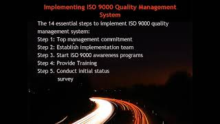 1 Implementing ISO 9000 Quality Management System 2
