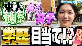 【4年ぶり】東大五月祭に来る女子、学歴目当て説を検証！女子大生になぜ来たのか聞いてみた！【wakatte TV】#883