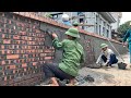 Professional Worker Skills Using Creative Tools To Support Cement Rendering On The Garden Brick Wall