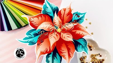 ASD Christmas In July Release | Easy Poinsettia Shaped Christmas Card