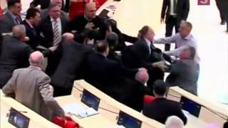 Ситуация на Украине довела грузинских парламентариев до драки (13.12.2013)