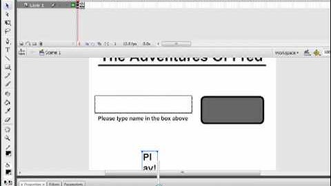 Macromedia Flash CS3 Tutorial 5: Creating a menu and name below character