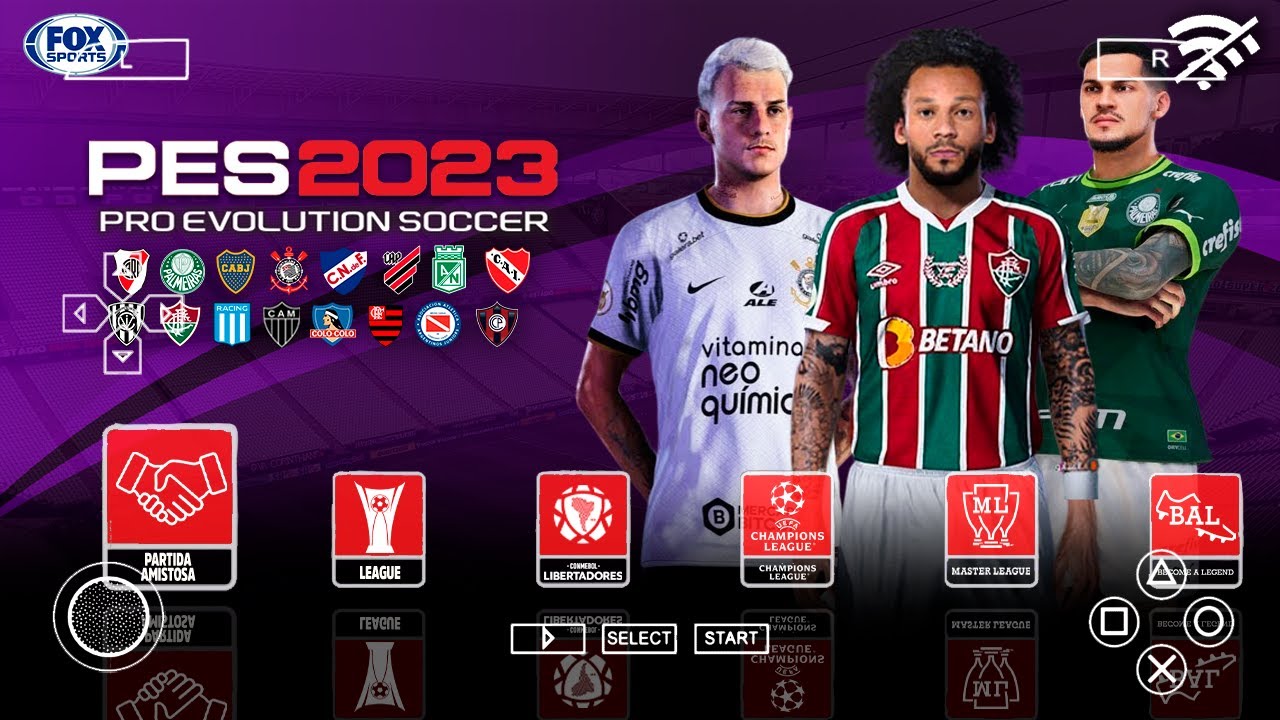 EFOOTBALL PES 2023 PPSSPP COM LIBERTADORES e BRASILEIRO NARRAÇÃO BR 