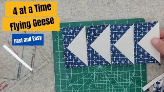 How to make Flying Geese 4 at a time  - Fast, Easy, Quilting for Beginners