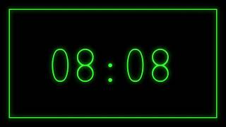 10 Minute Timer 600 Seconds Green Neon Dark Mode Timer Countdown