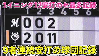 巨人歴史的なビッグイニング‼︎9者連続含む1イニング12安打の11得点の大爆発！ファンもベンチもお祭り騒ぎ‼︎巨人vsロッテ 3回裏