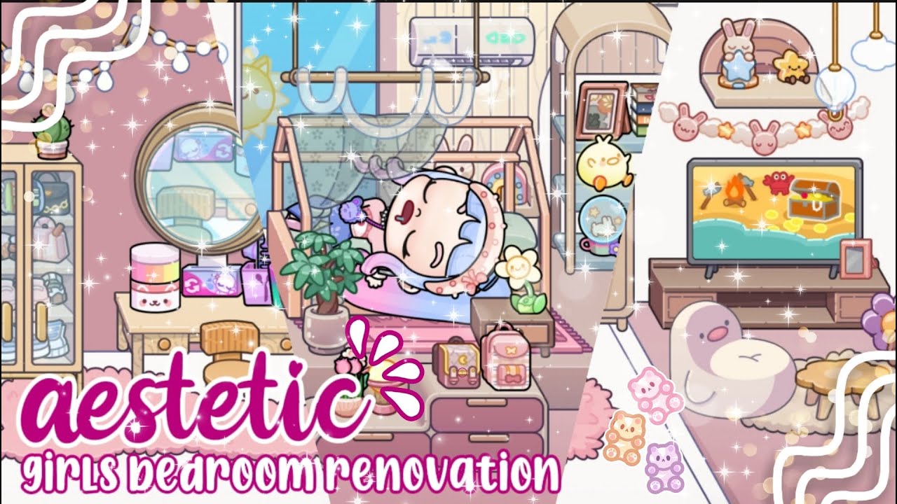 AESTETIC DECORATION BEDROOM GIRLS🩷 | MANSION MAKER | AVATAR WORLD ...