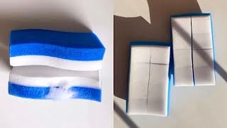 ASMR 🧞‍♂️ Bulk magic eraser foam sponge ripping - different ways (soapy , jelly ) screenshot 5