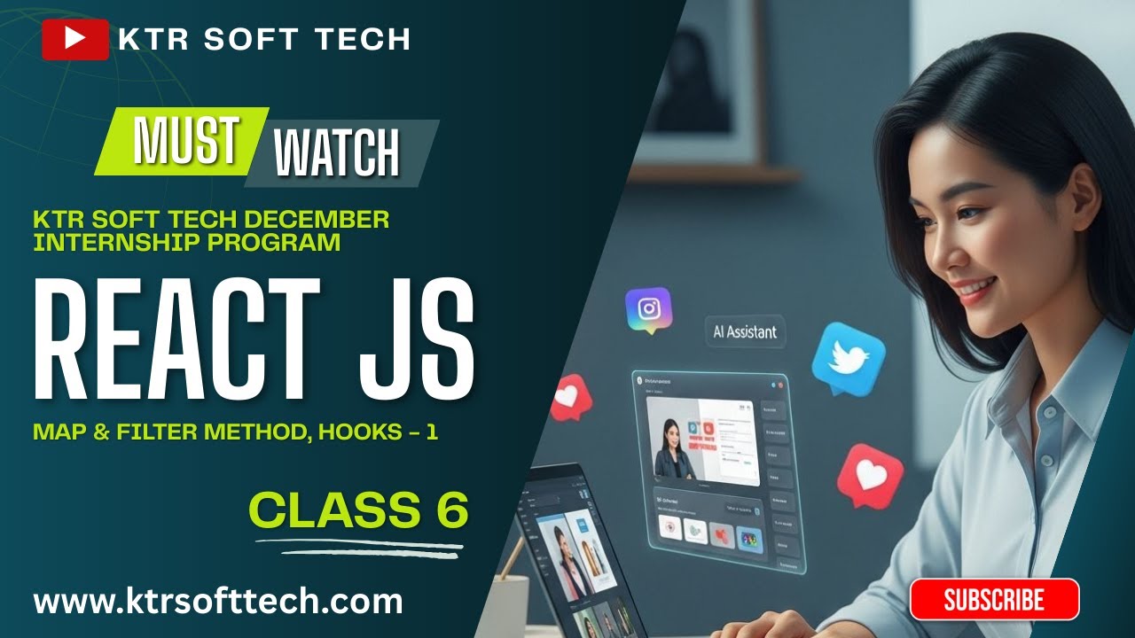 React JS Development Internship Program | Class-6 | map, filter and ...