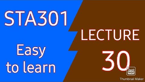 #sta301 #sta301shortlecture STA301 short lecture 30