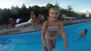 Milana jumping with GoPro
