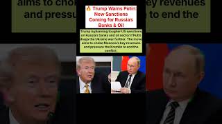 🔥 Trump Warns Putin: New Sanctions Coming for Russia's Banks & Oil