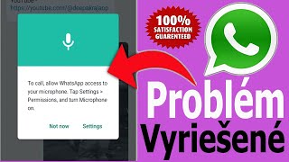 Opraviť Povoliť Prístup Whatsapp K Mikrofónu Klepnite Na Nastavenia Povolenia A Zapnite Mikrofón