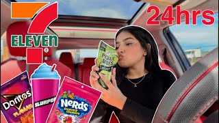 only eating 7 ELEVEN CONVENIENCE STORE FOODS FOR 24 HOURS!!