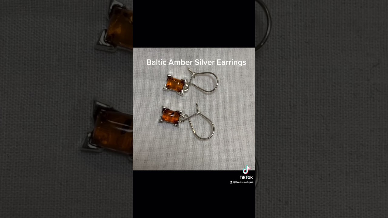 Sterling Silver Baltic Amber Earrings